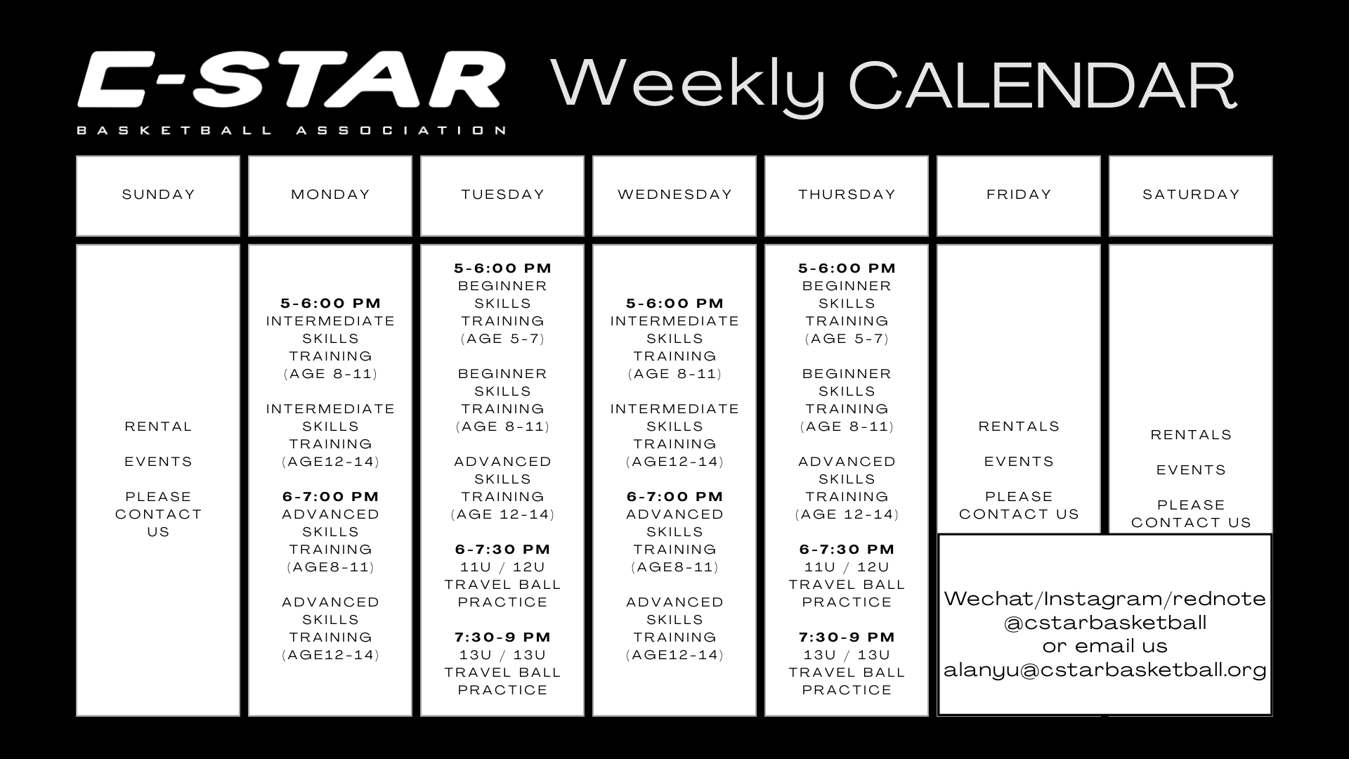 Weekly Schedule